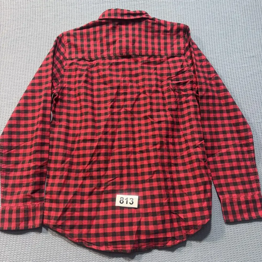 The Children's Place Dad‎ Matching Short Sleeve Plaid Shirt Boy's Sz L Brand New